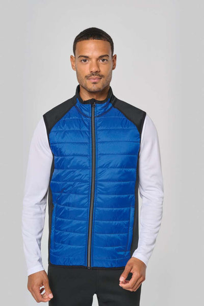 DUAL-FABRIC SLEEVELESS SPORTS JACKET