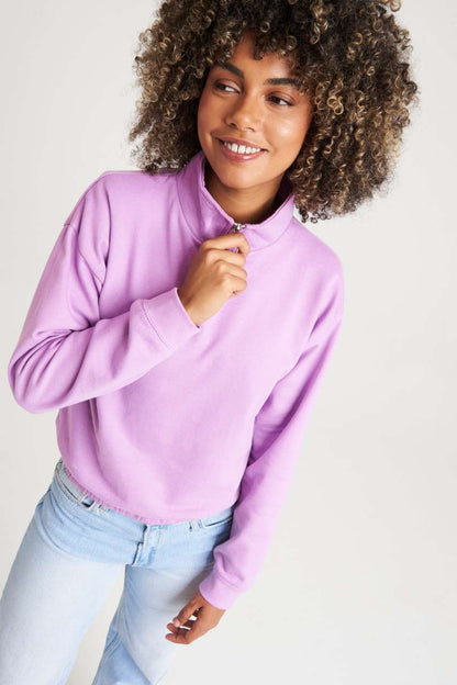 WOMEN'S CROPPED 1/4 ZIP SWEAT