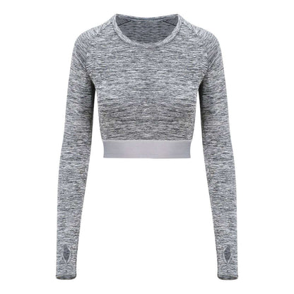 WOMEN'S LONG SLEEVE CROP T
