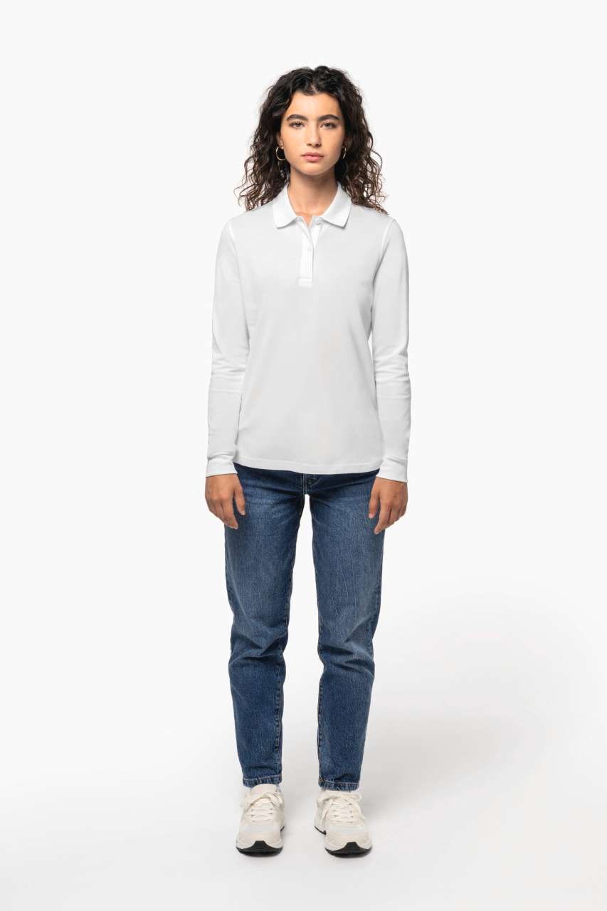 LADIES’ ORGANIC 180 PIQUÉ POLO SHIRT LONG SLEEVES