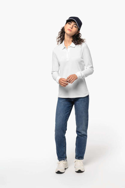LADIES’ ORGANIC 180 PIQUÉ POLO SHIRT LONG SLEEVES