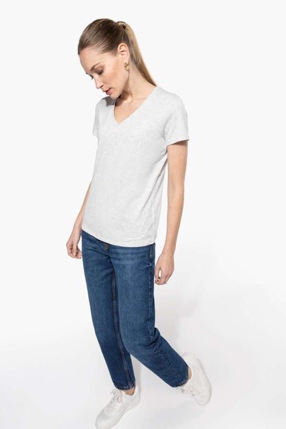 LADIES' SHORT-SLEEVED V-NECK T-SHIRT