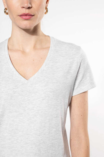 LADIES' SHORT-SLEEVED V-NECK T-SHIRT