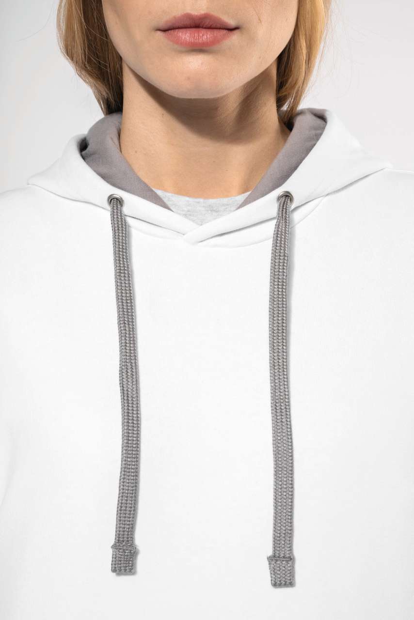 LADIES’ CONTRAST HOODED SWEATSHIRT