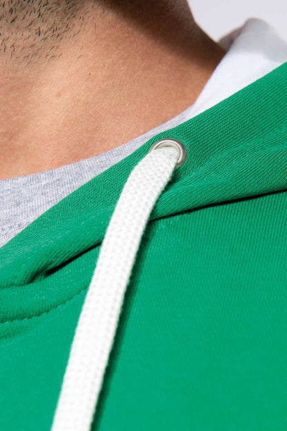 MEN'S CONTRAST HOODED FULL ZIP SWEATSHIRT