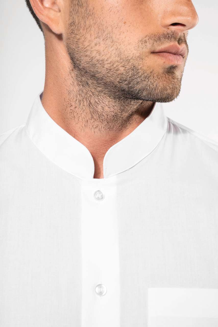 MEN'S LONG-SLEEVED MANDARIN COLLAR SHIRT