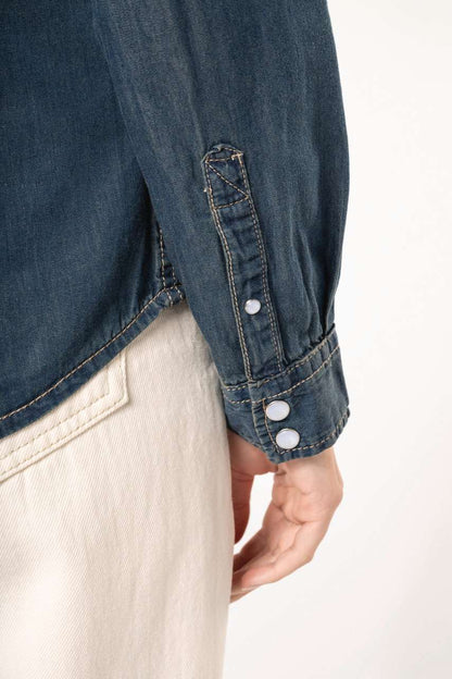 LADIES' LONG-SLEEVED DENIM SHIRT