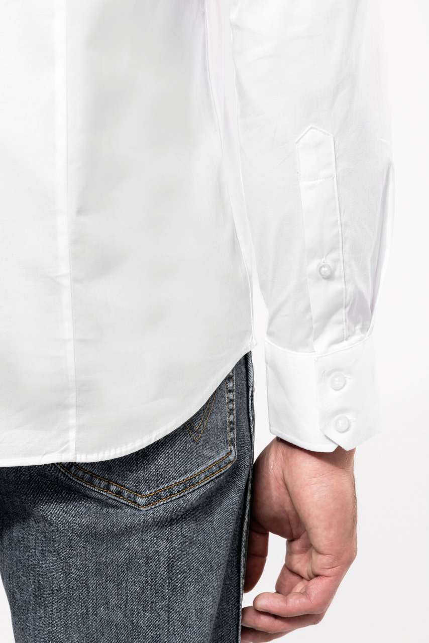 LONG-SLEEVED COTTON/ELASTANE SHIRT