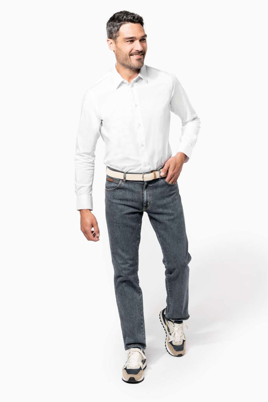 LONG-SLEEVED COTTON/ELASTANE SHIRT