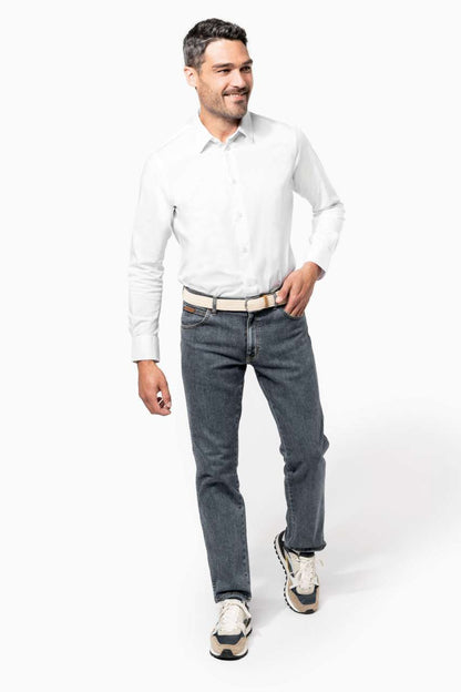 LONG-SLEEVED COTTON/ELASTANE SHIRT