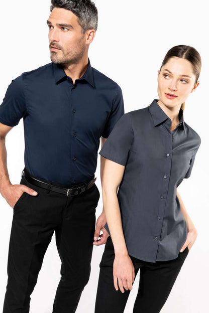 SHORT-SLEEVED COTTON/ELASTANE SHIRT