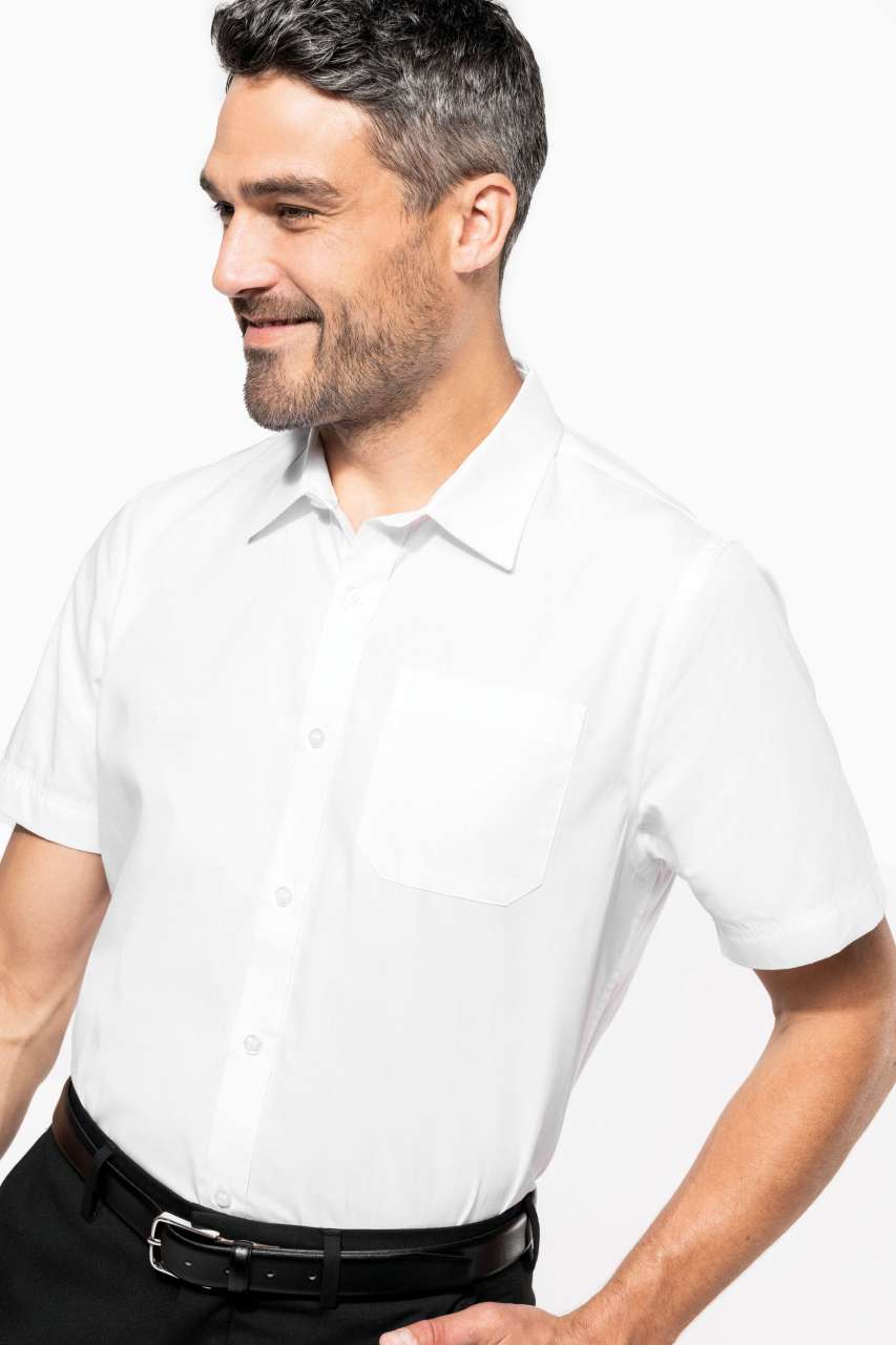 MEN'S SHORT-SLEEVED COTTON POPLIN SHIRT
