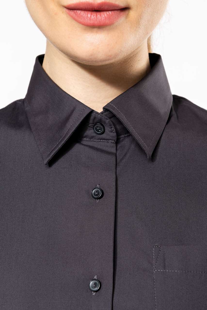 LADIES' SHORT-SLEEVED COTTON POPLIN SHIRT