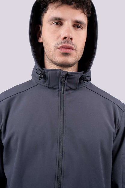 MEN’S 3-LAYER DETACHABLE HOODED SOFTSHELL JACKET