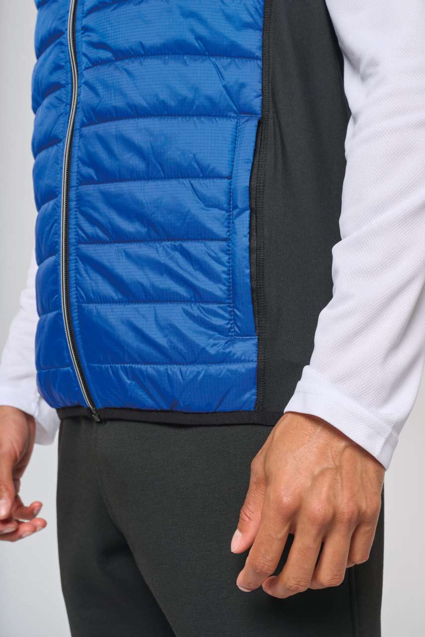 DUAL-FABRIC SLEEVELESS SPORTS JACKET