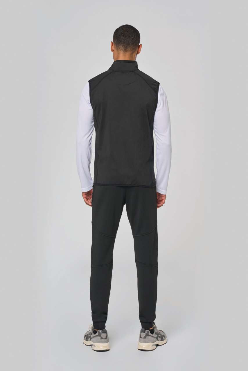 DUAL-FABRIC SLEEVELESS SPORTS JACKET