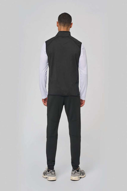 DUAL-FABRIC SLEEVELESS SPORTS JACKET