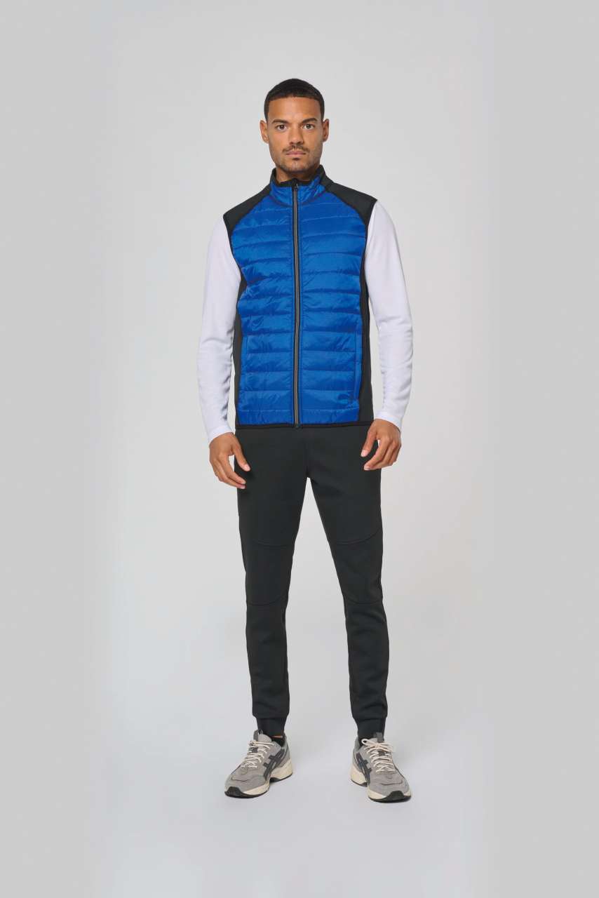DUAL-FABRIC SLEEVELESS SPORTS JACKET