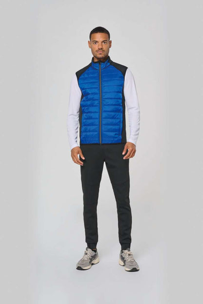 DUAL-FABRIC SLEEVELESS SPORTS JACKET