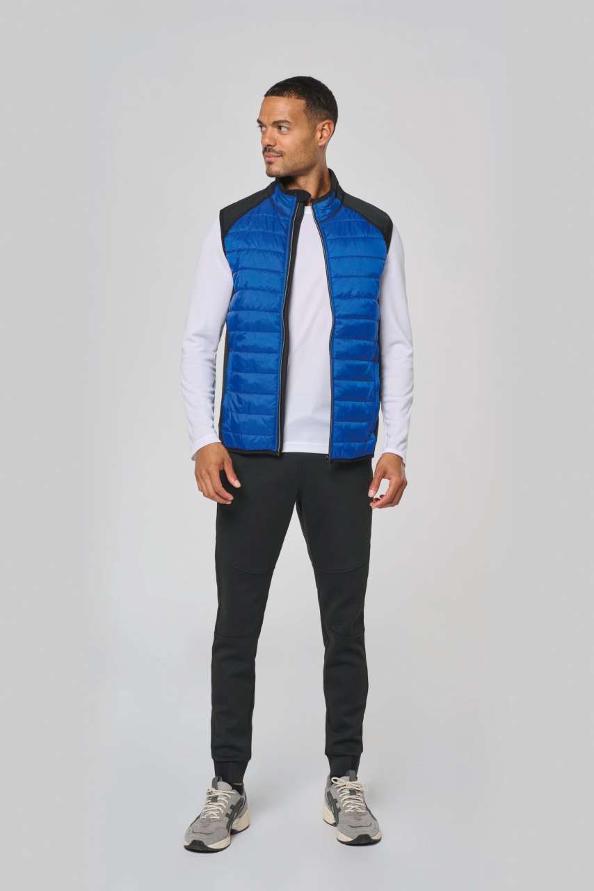 DUAL-FABRIC SLEEVELESS SPORTS JACKET