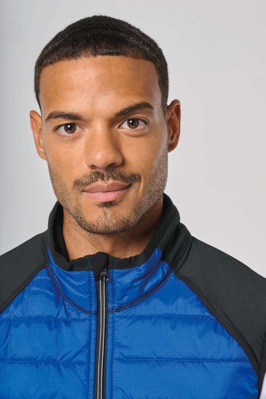 DUAL-FABRIC SLEEVELESS SPORTS JACKET