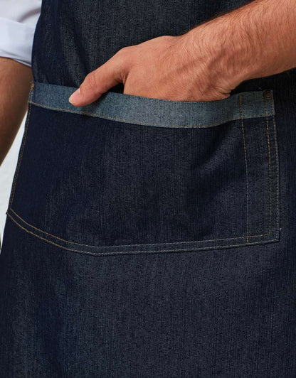 'DOMAIN' CONTRAST DENIM BIB APRON