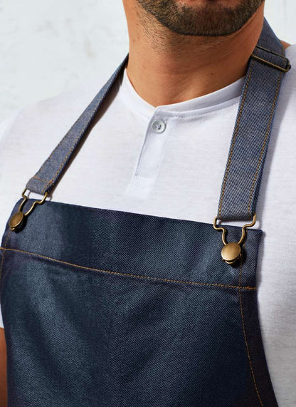 'DISTRICT' WAXED LOOK DENIM BIB APRON
