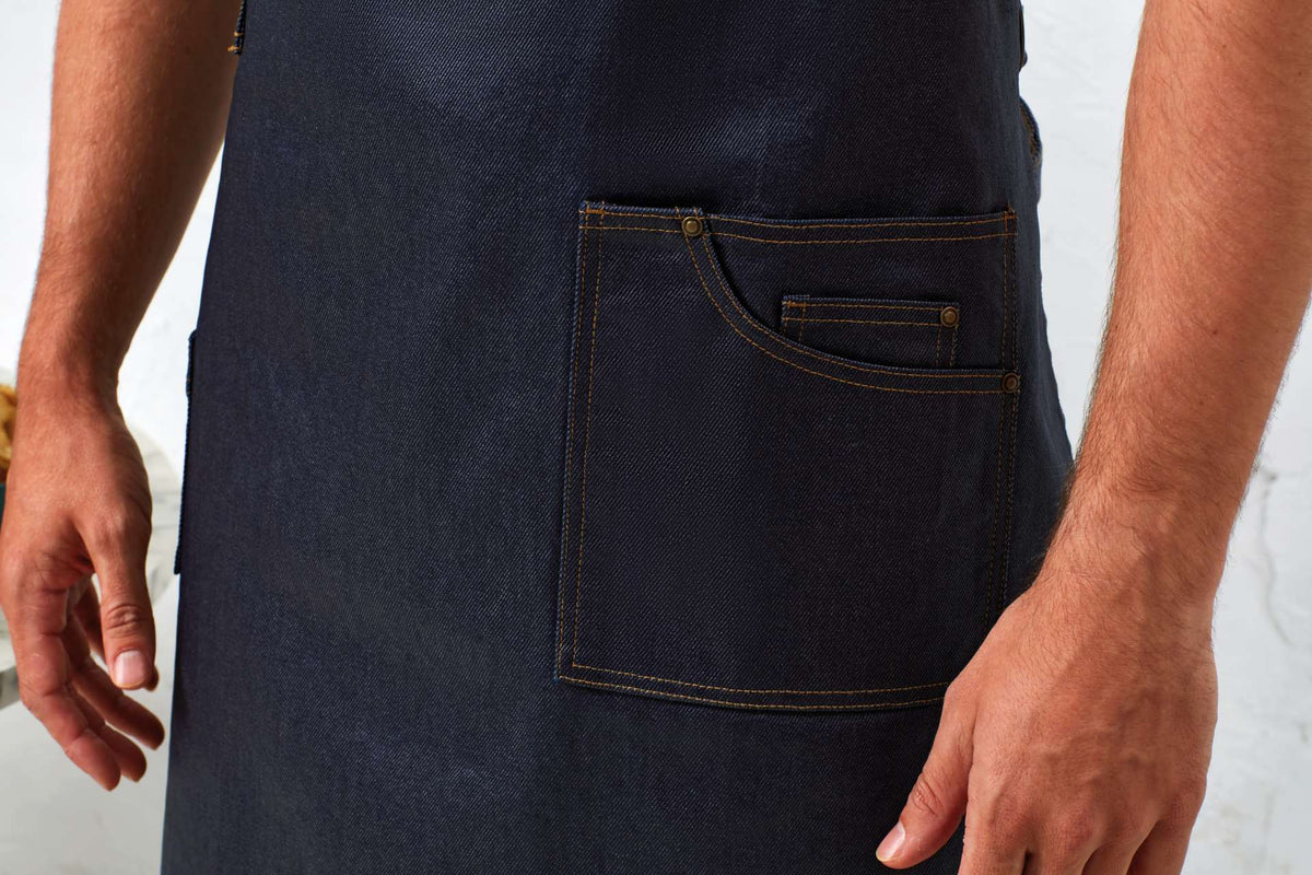 'DISTRICT' WAXED LOOK DENIM BIB APRON