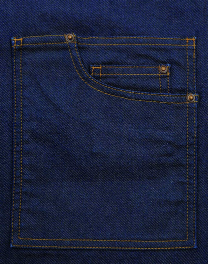 'DIVISION' WAXED LOOK DENIM WAIST APRON