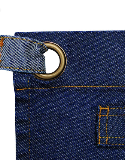 'DIVISION' WAXED LOOK DENIM WAIST APRON