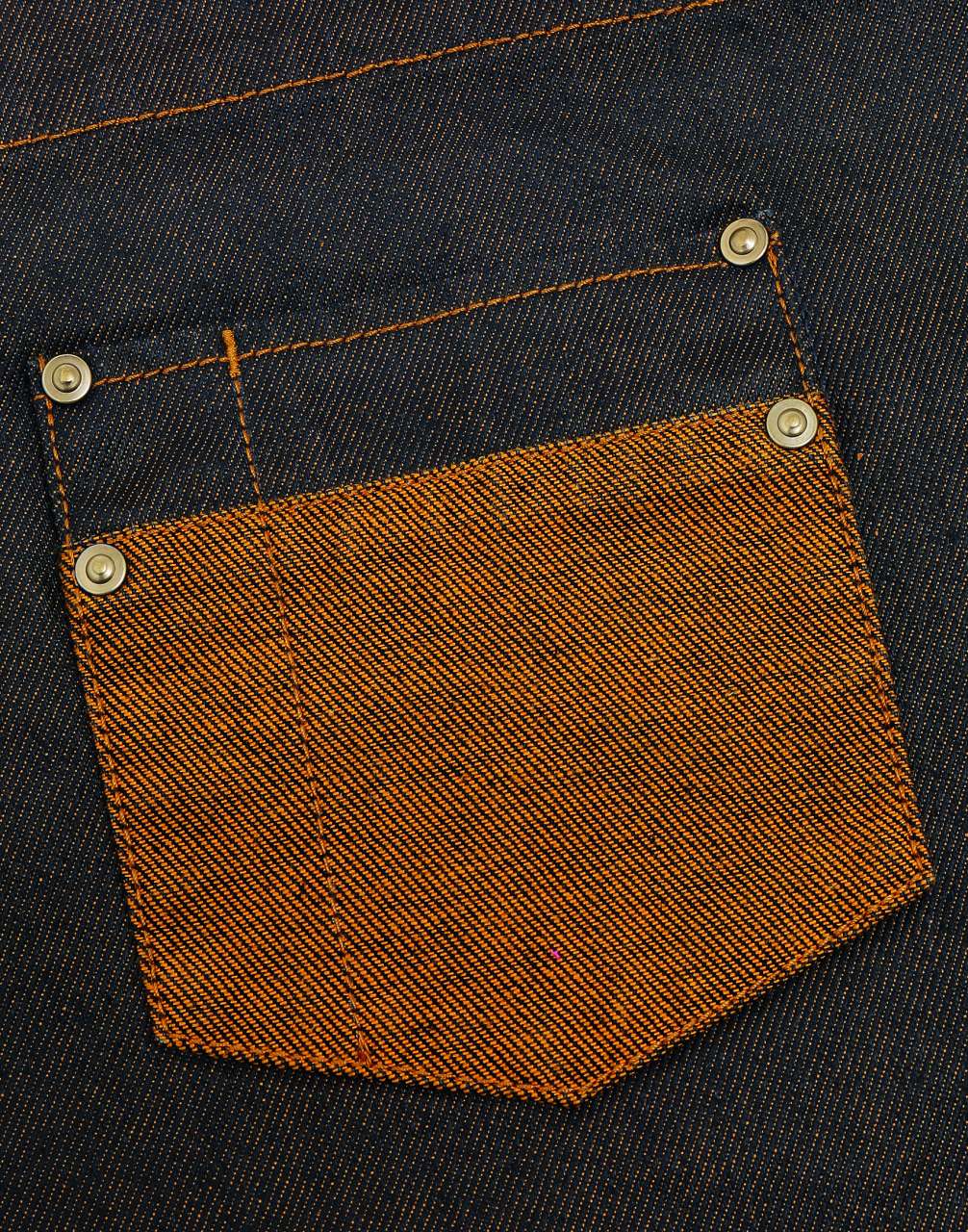 'DIVISION' WAXED LOOK DENIM BIB APRON WITH FAUX LEATHER