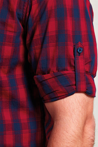 'MULLIGAN' CHECK - MEN'S LONG SLEEVE COTTON SHIRT