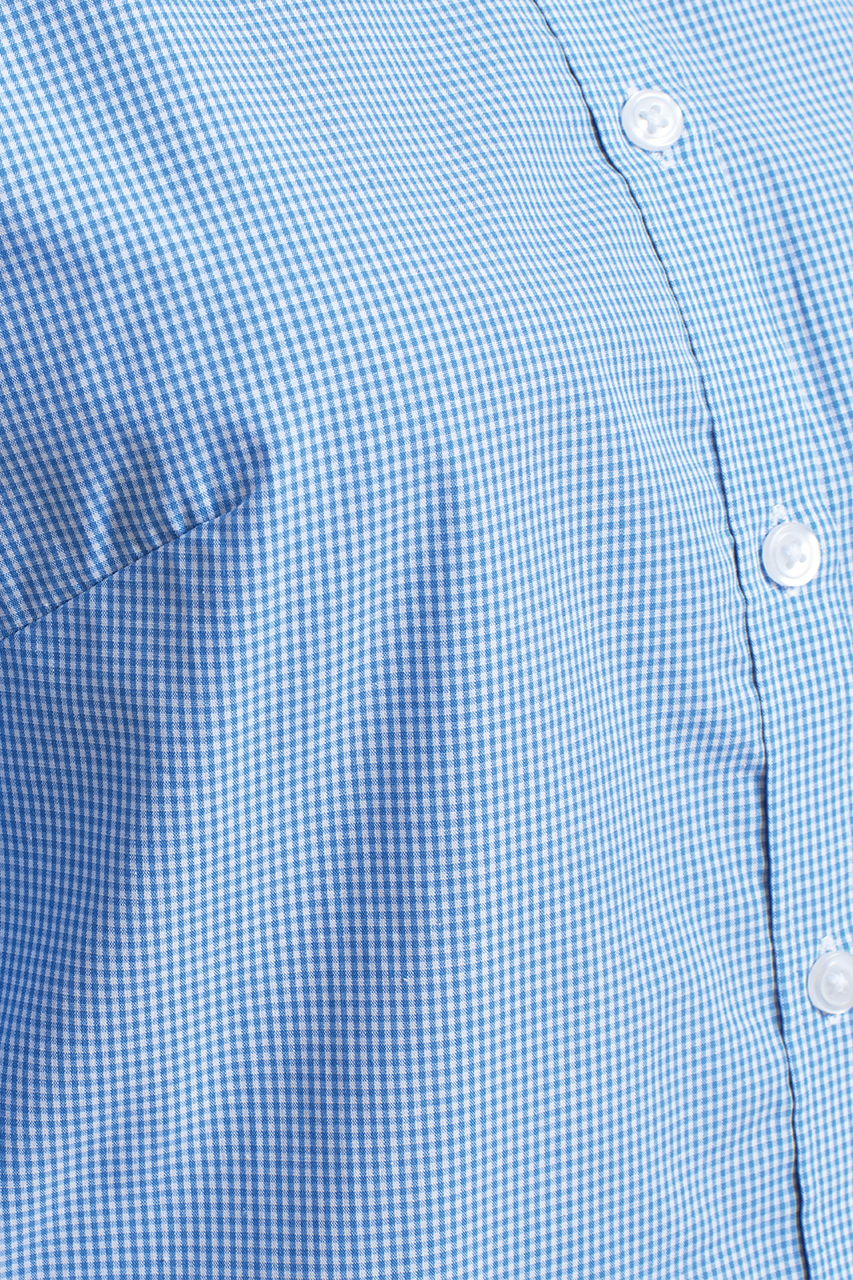 WOMEN'S LONG SLEEVE GINGHAM MICROCHECK SHIRT