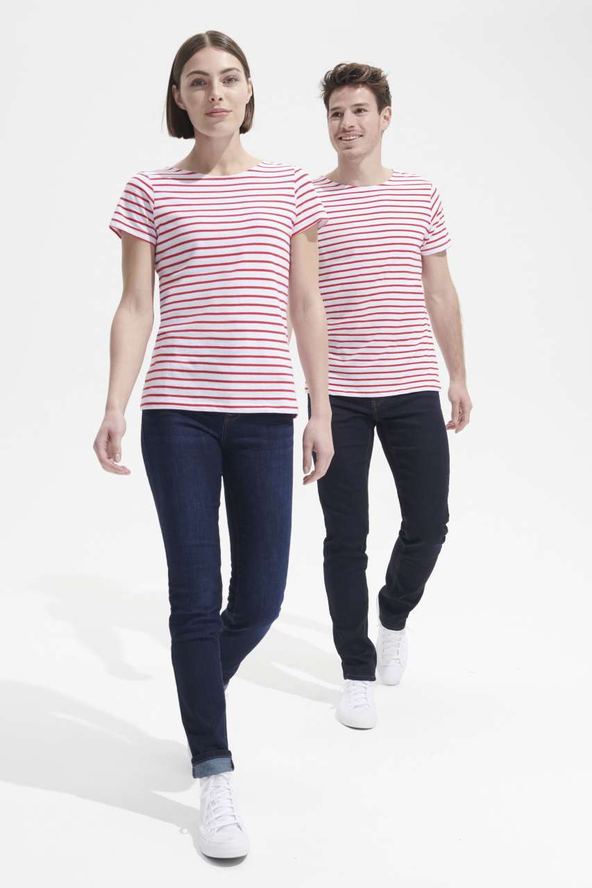 SOL'S MILES WOMEN - ROUND NECK STRIPED T-SHIRT
