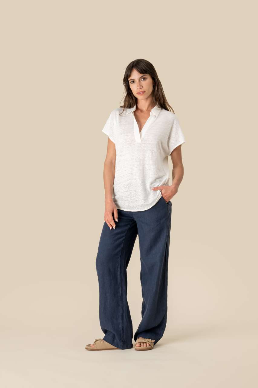 LADIES’ LINEN POLO SHIRT