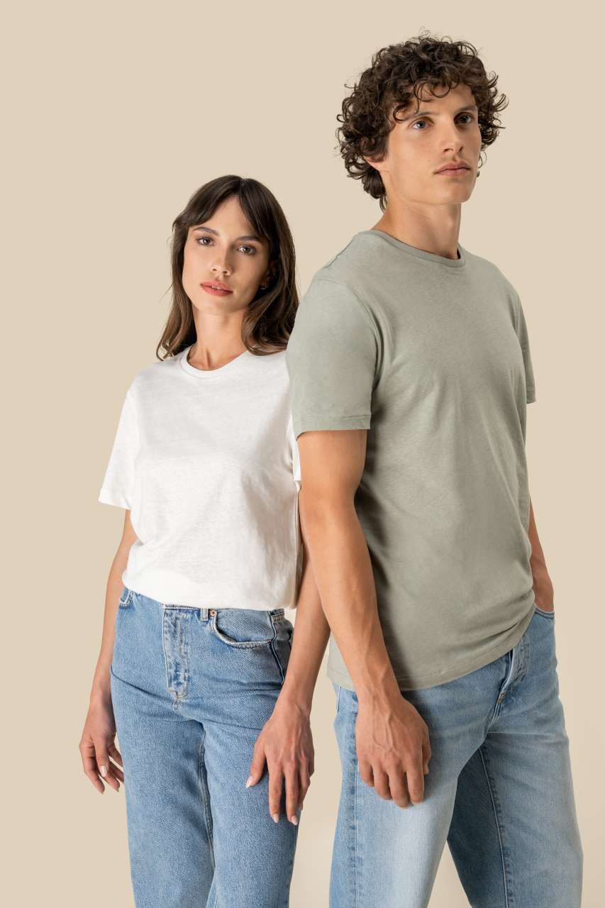 ECO-FRIENDLY UNISEX ORGANIC COTTON AND LINEN T-SHIRT
