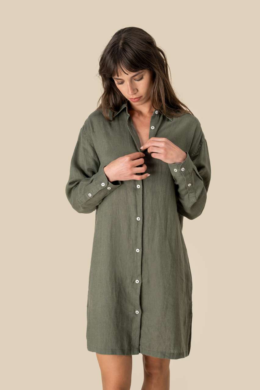 LADIES' LINEN DRESS SHIRT