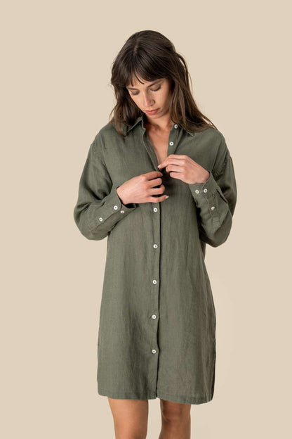 LADIES' LINEN DRESS SHIRT
