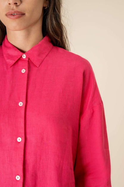 LADIES' OVERSIZE LINEN SHIRT