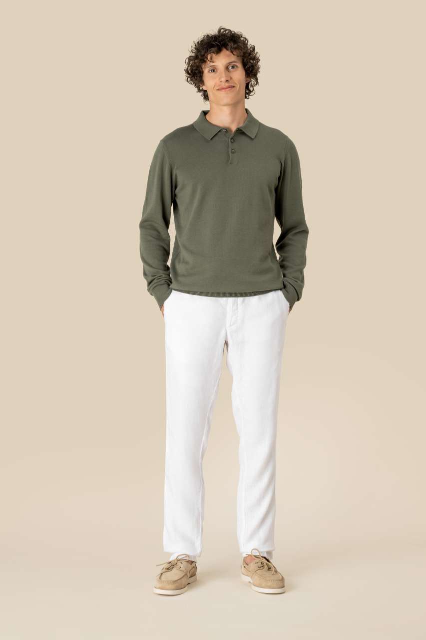 ECO-FRIENDLY MEN'S LINEN WASHED EFFECT TROUSERS
