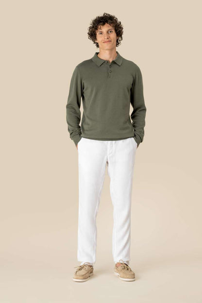 ECO-FRIENDLY MEN'S LINEN WASHED EFFECT TROUSERS