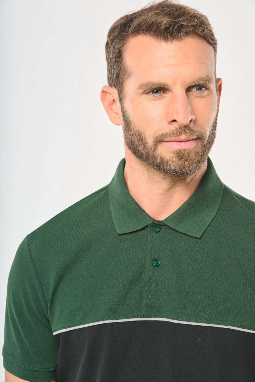 UNISEX ECO-FRIENDLY TWO-TONE SHORT SLEEVE POLO SHIRT