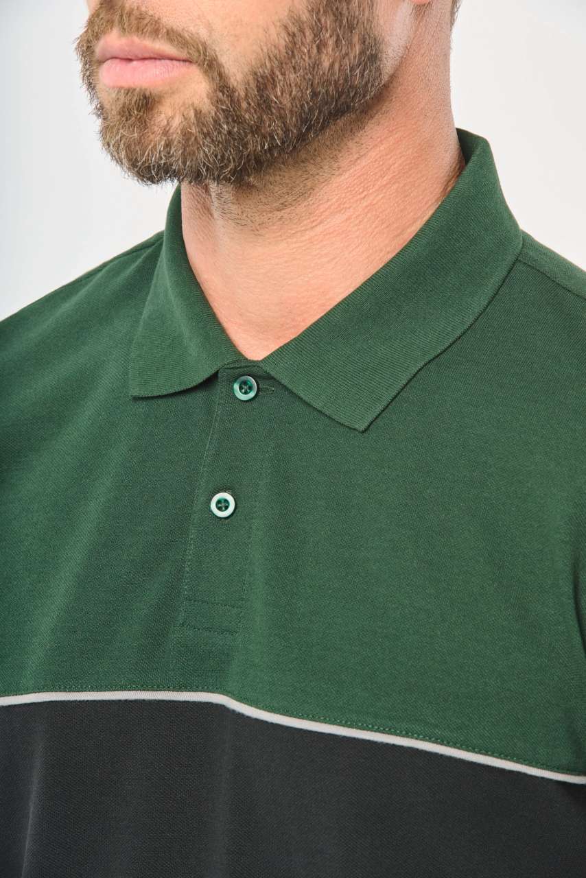 UNISEX ECO-FRIENDLY TWO-TONE SHORT SLEEVE POLO SHIRT